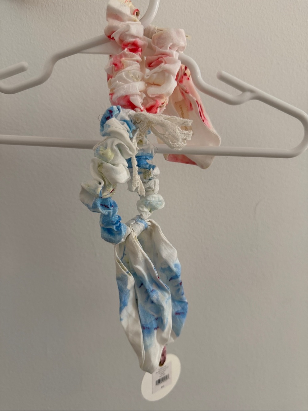 Tie-Dye Blue & Pink Scrunchie Headband Set